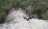 View from above of the Coba pyramid